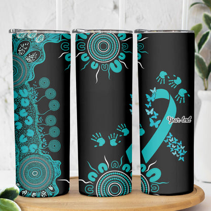 Australia PTSD Support Healing From Trauma Personalised Skinny Tumbler Aboriginal Ribbon Dot Painting