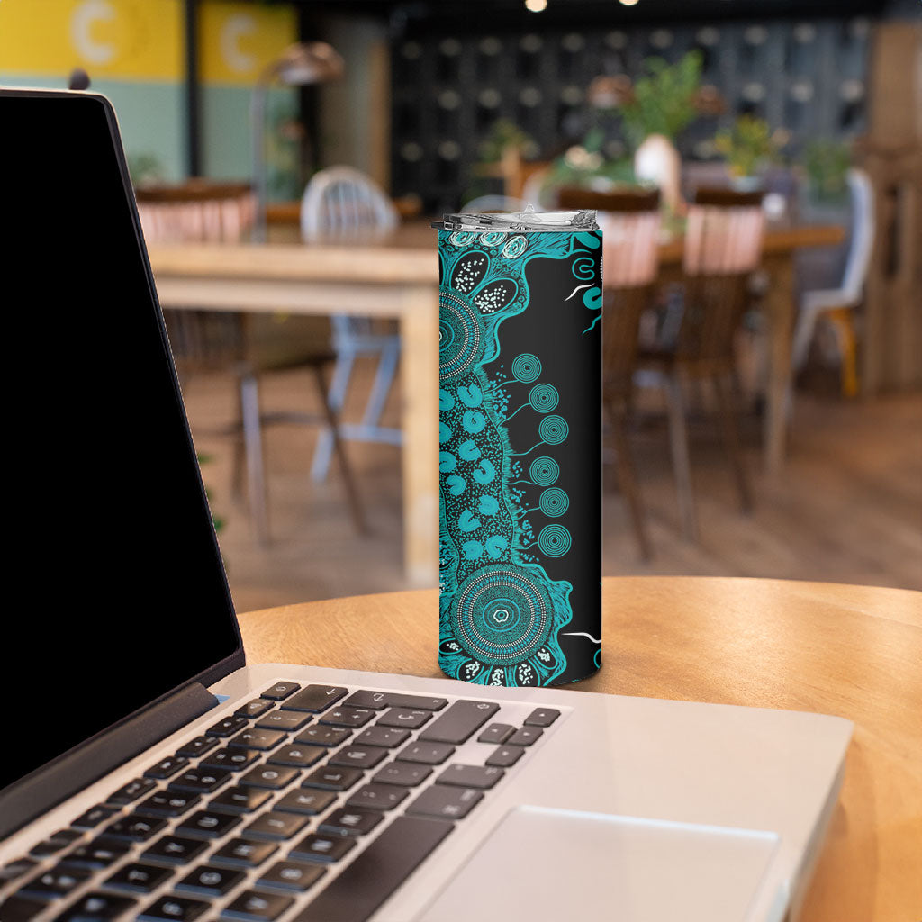 Australia PTSD Support Healing From Trauma Personalised Skinny Tumbler Aboriginal Ribbon Dot Painting