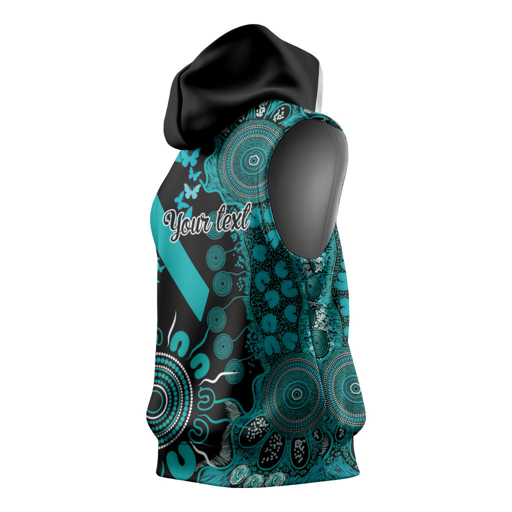 Australia PTSD Support Healing From Trauma Personalised Sleeveless Hoodie Aboriginal Ribbon Dot Painting