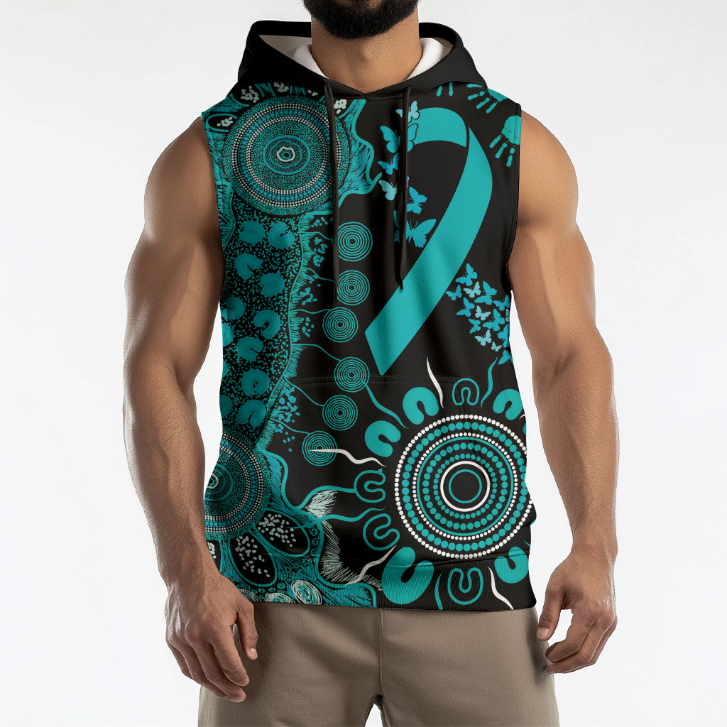 Australia PTSD Support Healing From Trauma Personalised Sleeveless Hoodie Aboriginal Ribbon Dot Painting