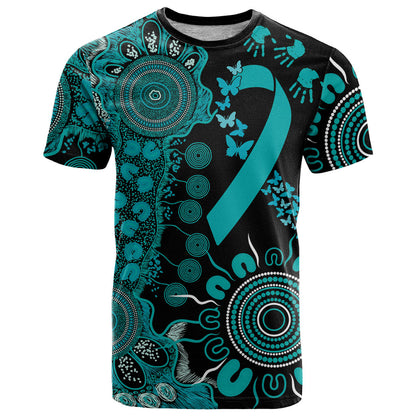 Australia PTSD Support Healing From Trauma Personalised T Shirt Aboriginal Ribbon Dot Painting