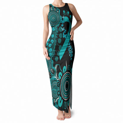 Australia PTSD Support Healing From Trauma Personalised Tank Maxi Dress Aboriginal Ribbon Dot Painting