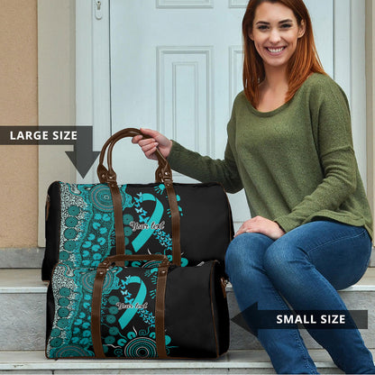 Australia PTSD Support Healing From Trauma Personalised Travel Bag Aboriginal Ribbon Dot Painting