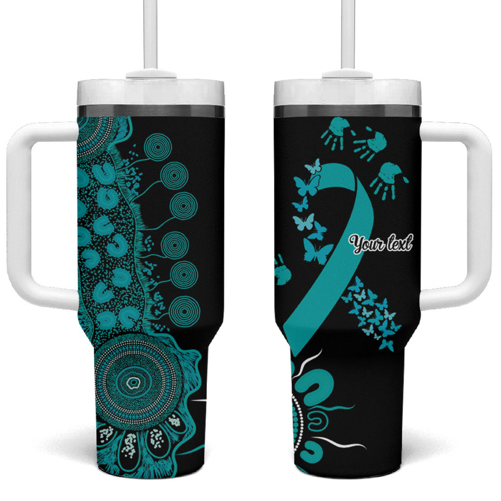 Australia PTSD Support Healing From Trauma Personalised Tumbler With Handle Aboriginal Ribbon Dot Painting