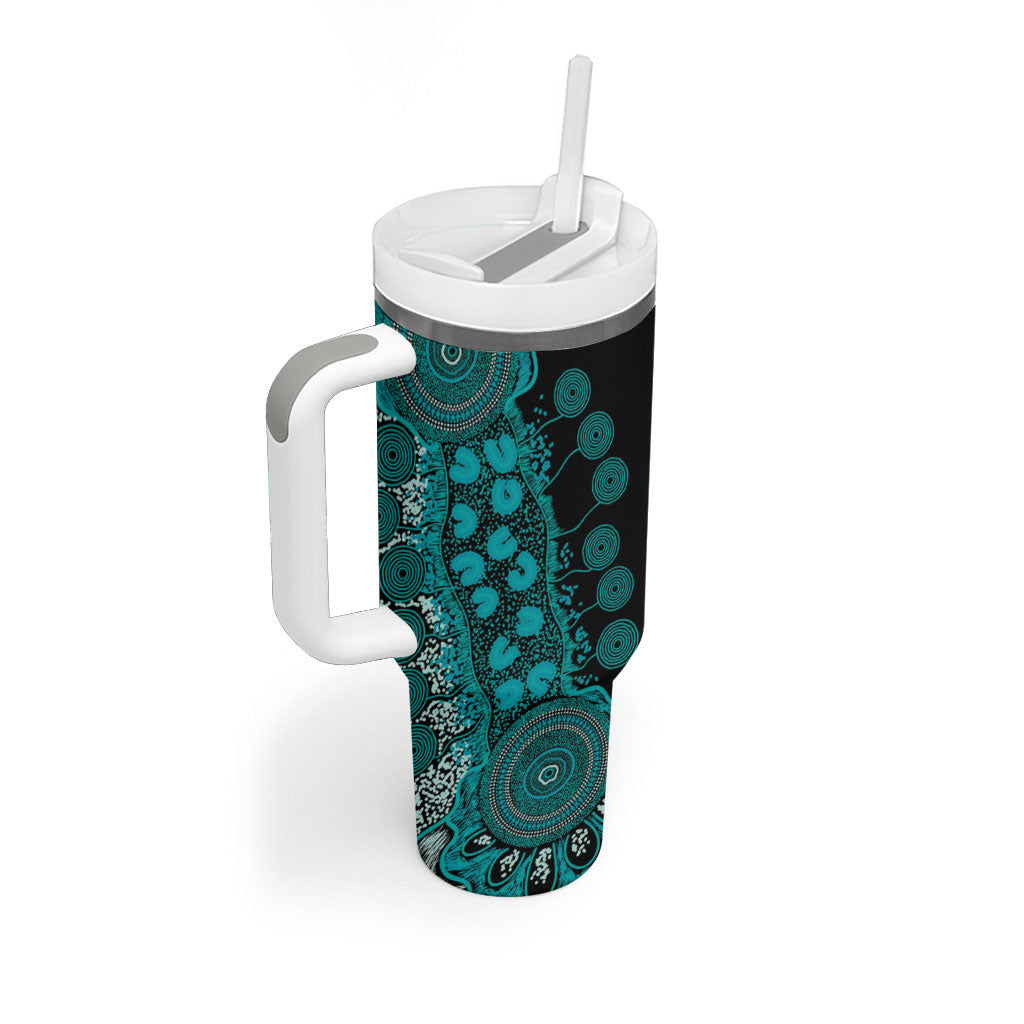 Australia PTSD Support Healing From Trauma Personalised Tumbler With Handle Aboriginal Ribbon Dot Painting