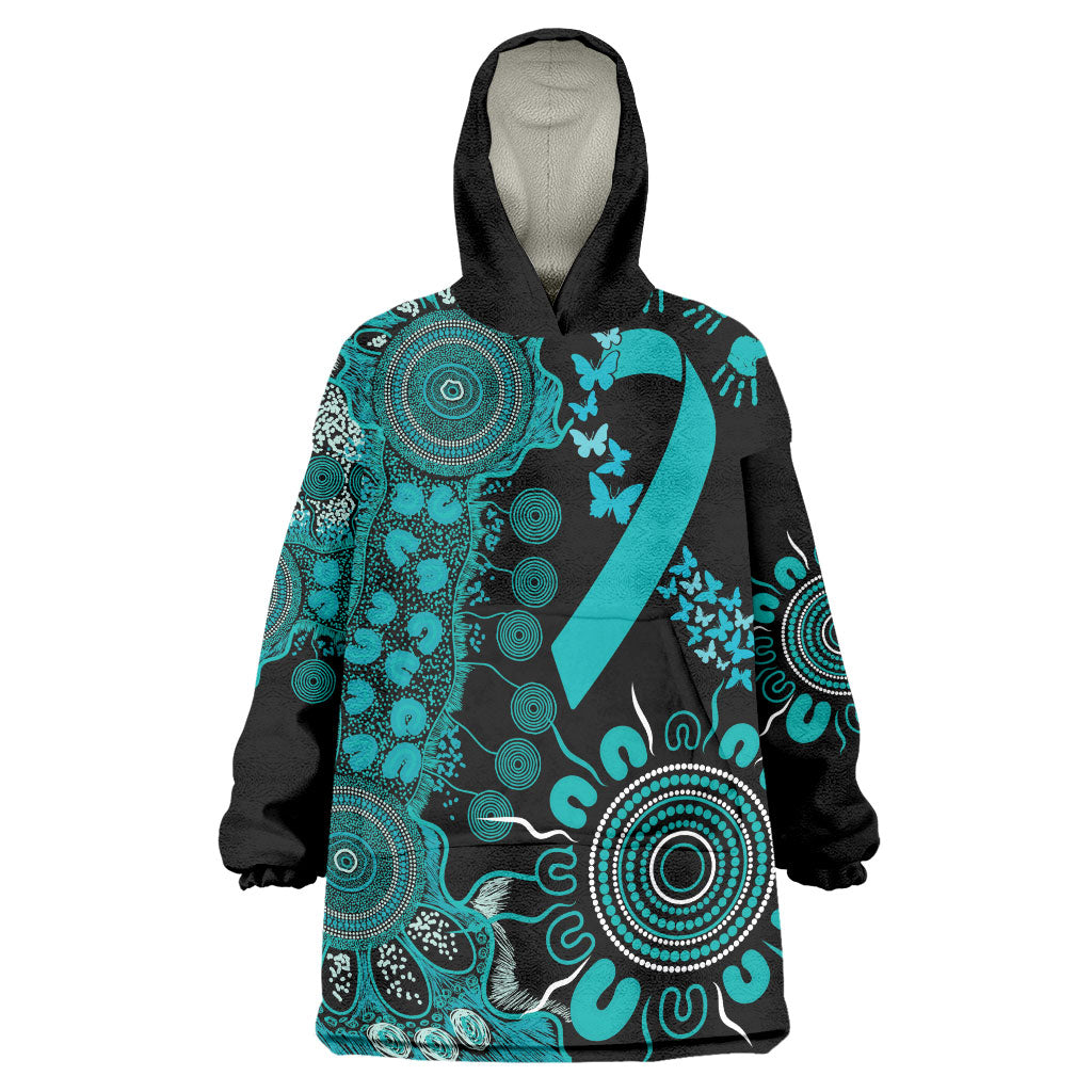 Australia PTSD Support Healing From Trauma Personalised Wearable Blanket Hoodie Aboriginal Ribbon Dot Painting