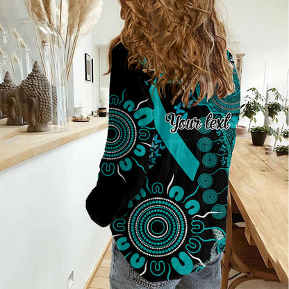 Australia PTSD Support Healing From Trauma Personalised Women Casual Shirt Aboriginal Ribbon Dot Painting