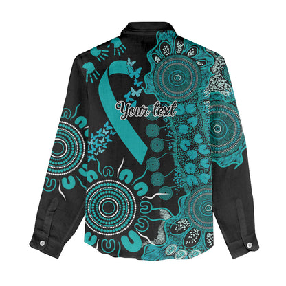 Australia PTSD Support Healing From Trauma Personalised Women Casual Shirt Aboriginal Ribbon Dot Painting
