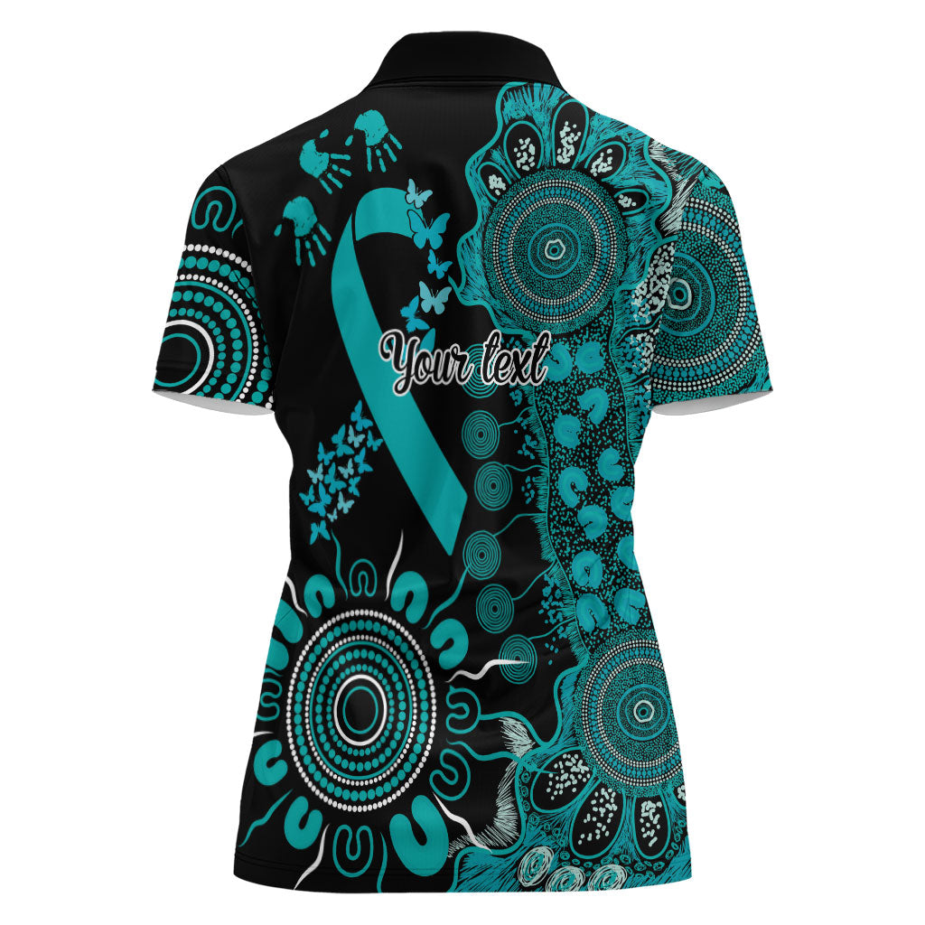 Australia PTSD Support Healing From Trauma Personalised Women Polo Shirt Aboriginal Ribbon Dot Painting