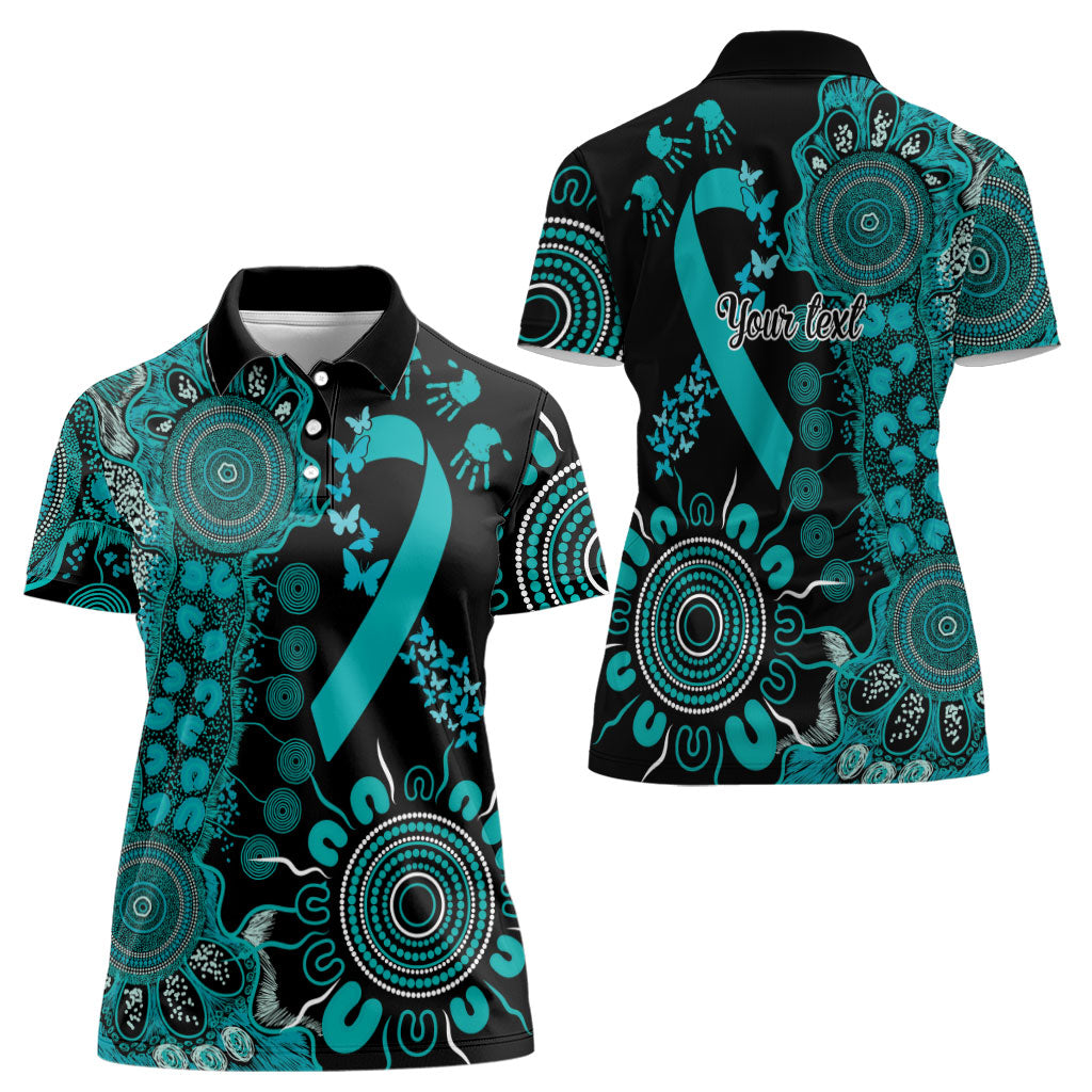 Australia PTSD Support Healing From Trauma Personalised Women Polo Shirt Aboriginal Ribbon Dot Painting