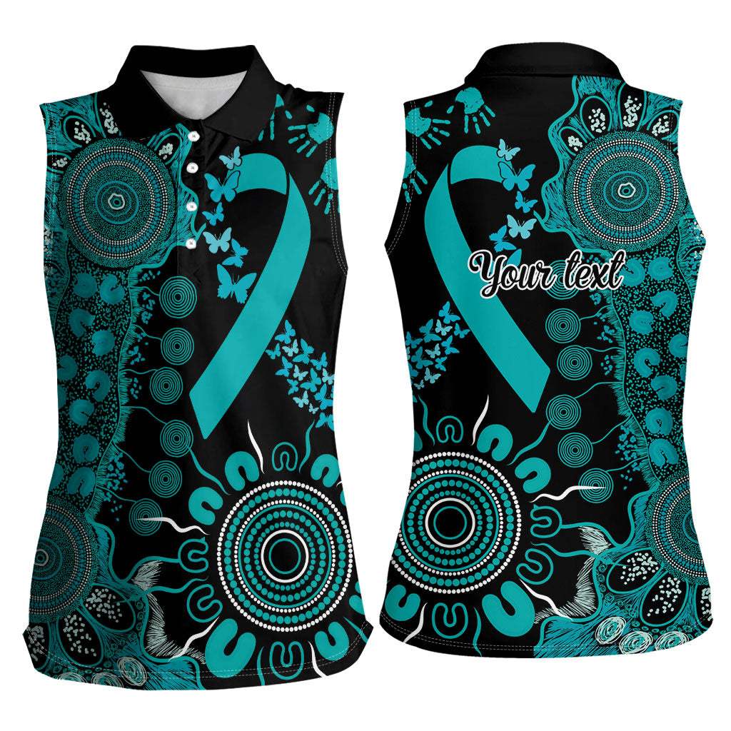 Australia PTSD Support Healing From Trauma Personalised Women Sleeveless Polo Shirt Aboriginal Ribbon Dot Painting