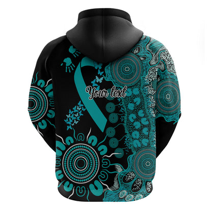 Australia PTSD Support Healing From Trauma Personalised Zip Hoodie Aboriginal Ribbon Dot Painting