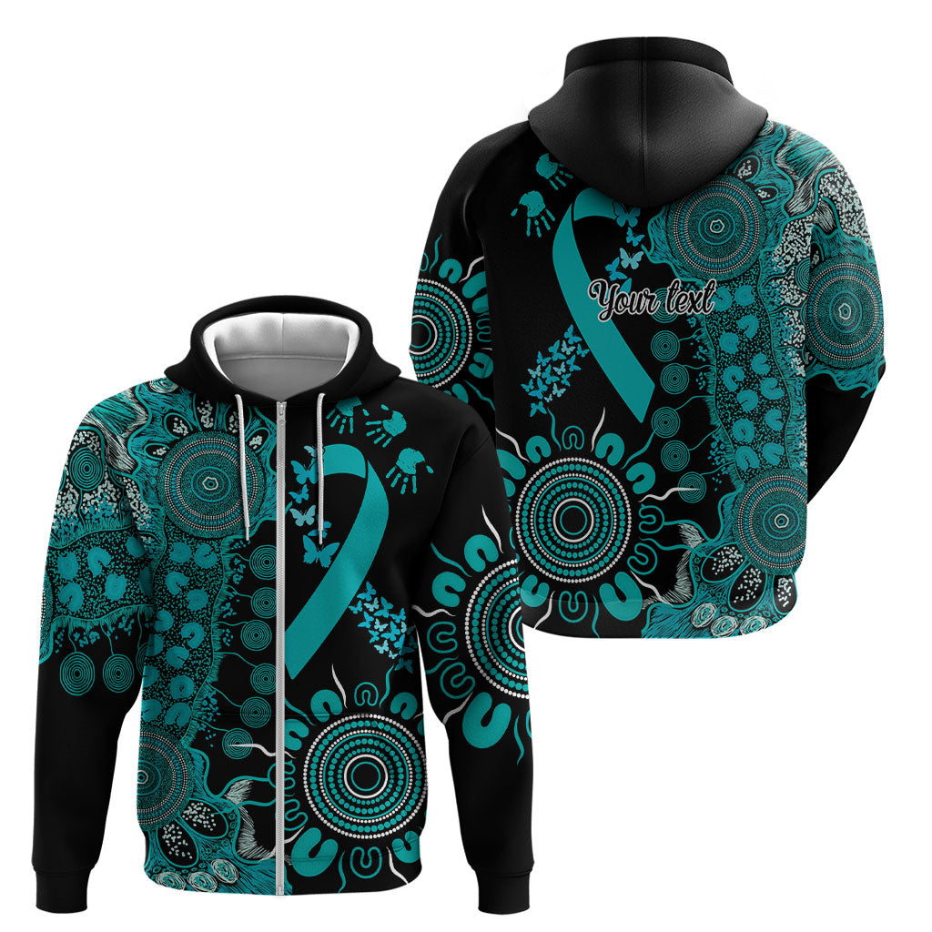 Australia PTSD Support Healing From Trauma Personalised Zip Hoodie Aboriginal Ribbon Dot Painting