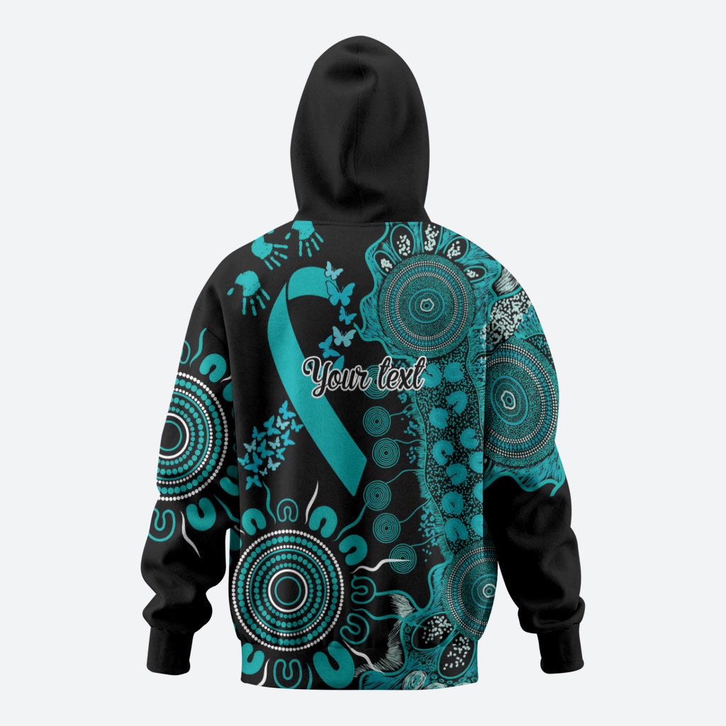 Australia PTSD Support Healing From Trauma Personalised Zip Hoodie Aboriginal Ribbon Dot Painting
