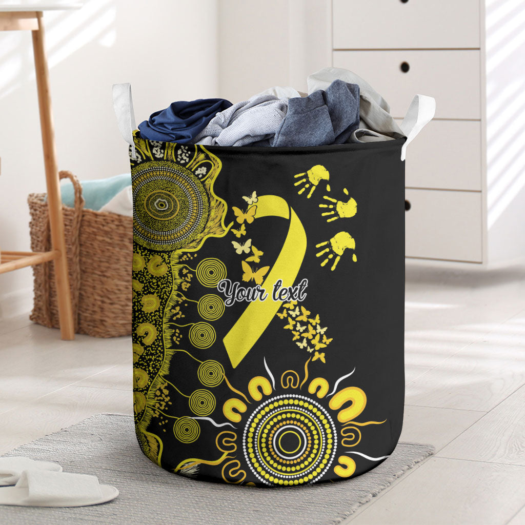 Sarcoma Support Rare Cancer Strength Personalised Laundry Basket Aboriginal Ribbon Dot Painting