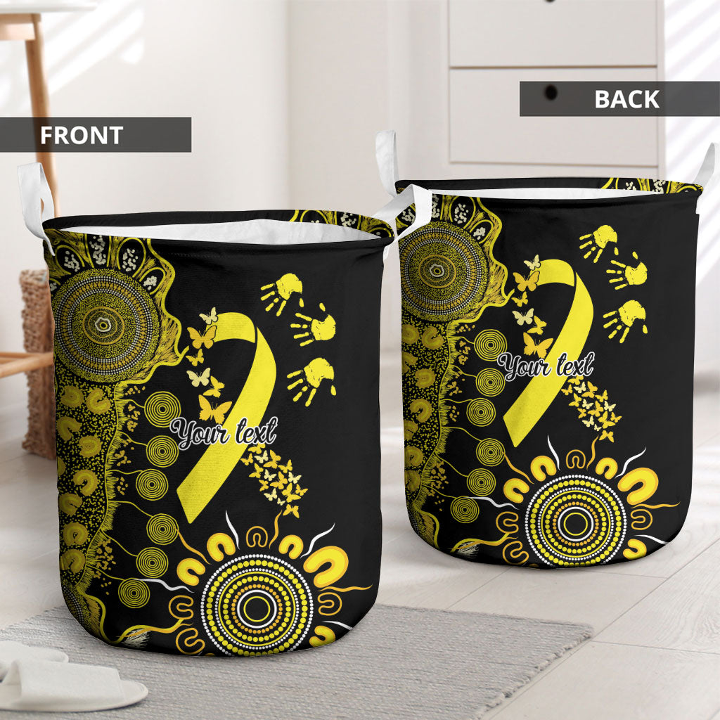 Sarcoma Support Rare Cancer Strength Personalised Laundry Basket Aboriginal Ribbon Dot Painting