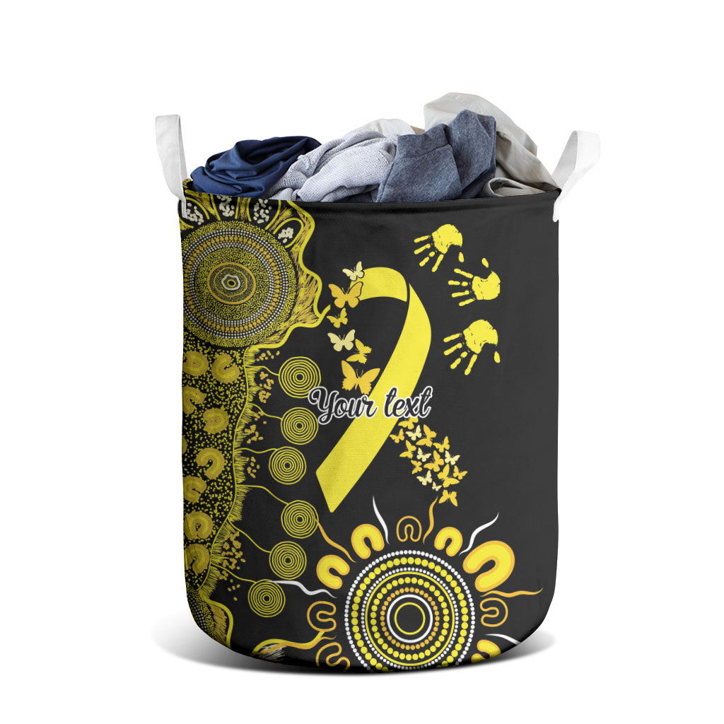 Sarcoma Support Rare Cancer Strength Personalised Laundry Basket Aboriginal Ribbon Dot Painting