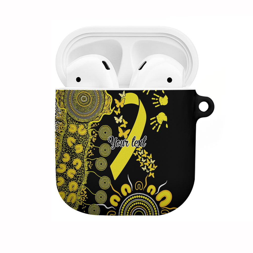 Sarcoma Support Rare Cancer Strength Personalised AirPods Case Aboriginal Ribbon Dot Painting