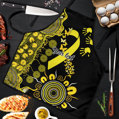 Sarcoma Support Rare Cancer Strength Personalised Apron Aboriginal Ribbon Dot Painting