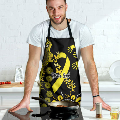 Sarcoma Support Rare Cancer Strength Personalised Apron Aboriginal Ribbon Dot Painting