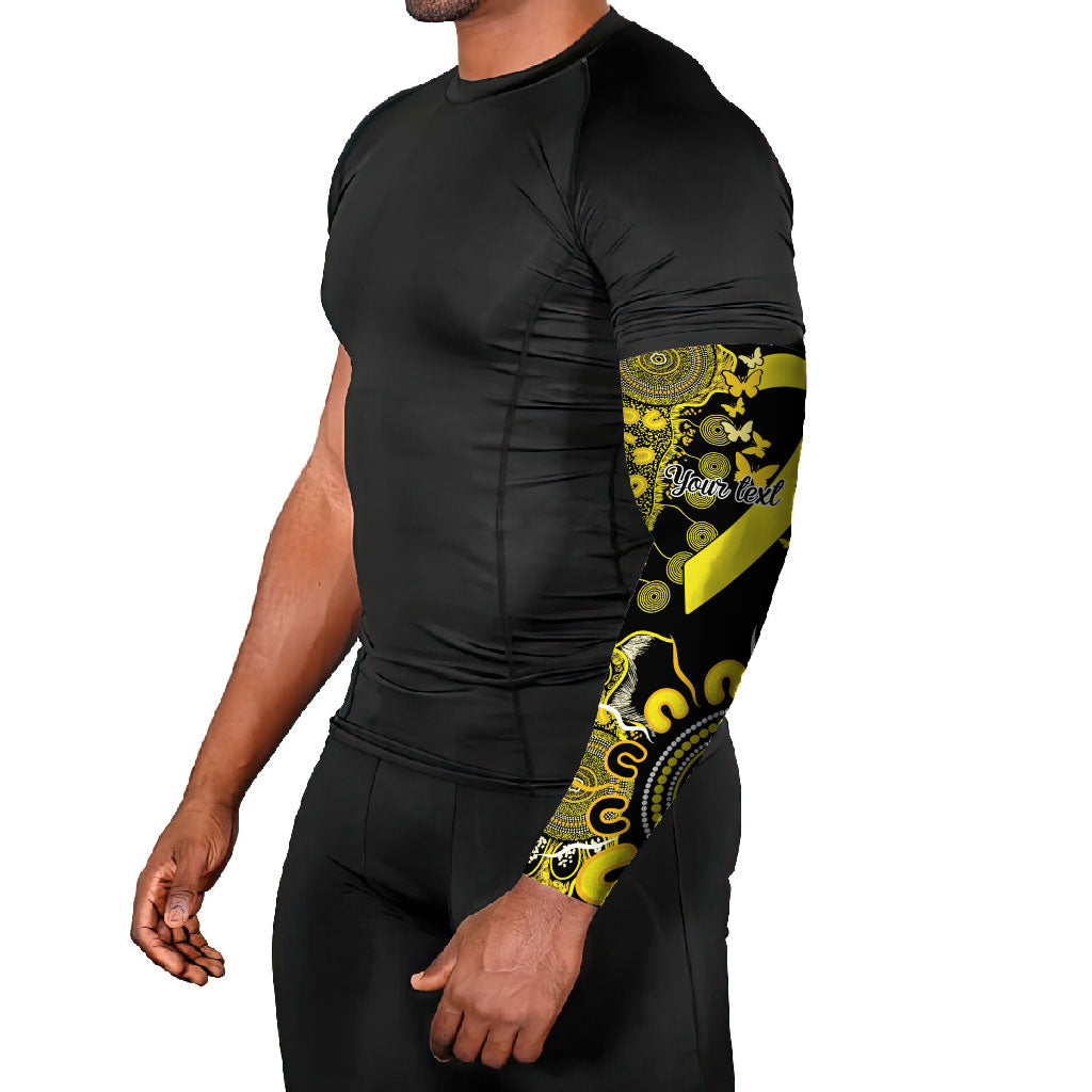 Sarcoma Support Rare Cancer Strength Personalised Arm Sleeves Aboriginal Ribbon Dot Painting