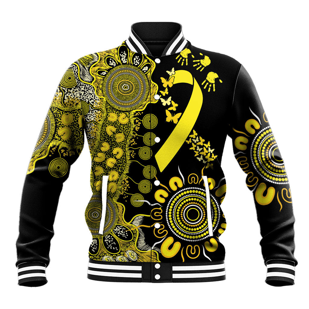Sarcoma Support Rare Cancer Strength Personalised Baseball Jacket Aboriginal Ribbon Dot Painting