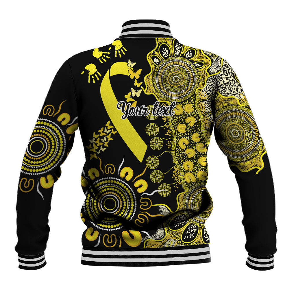 Sarcoma Support Rare Cancer Strength Personalised Baseball Jacket Aboriginal Ribbon Dot Painting