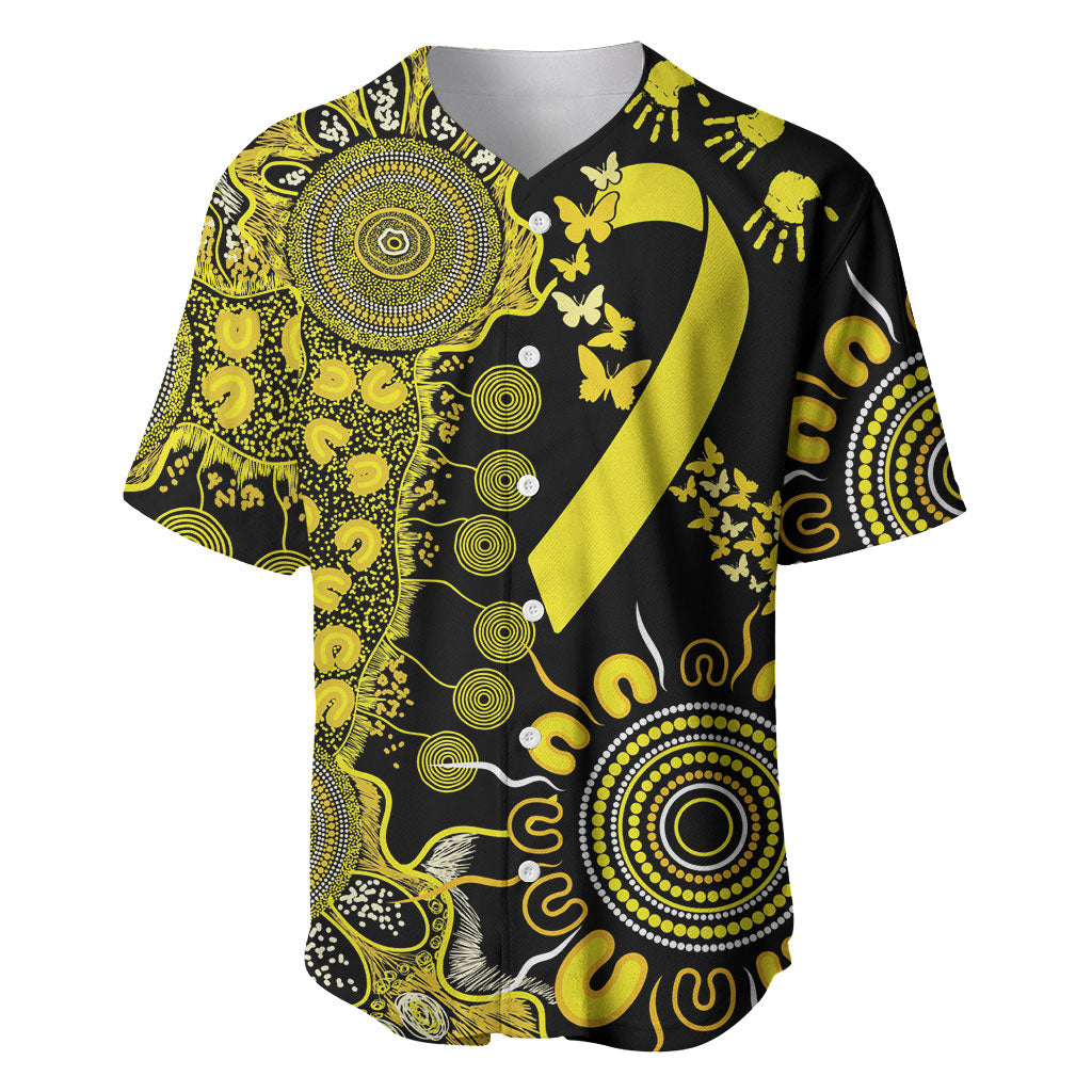 Sarcoma Support Rare Cancer Strength Personalised Baseball Jersey Aboriginal Ribbon Dot Painting