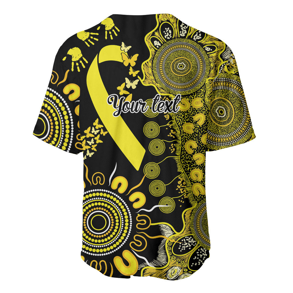 Sarcoma Support Rare Cancer Strength Personalised Baseball Jersey Aboriginal Ribbon Dot Painting