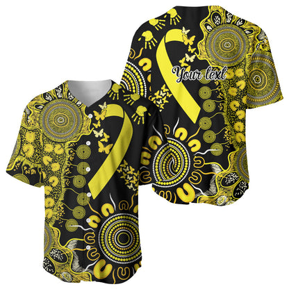 Sarcoma Support Rare Cancer Strength Personalised Baseball Jersey Aboriginal Ribbon Dot Painting