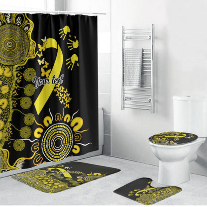 Sarcoma Support Rare Cancer Strength Personalised Bathroom Set Aboriginal Ribbon Dot Painting