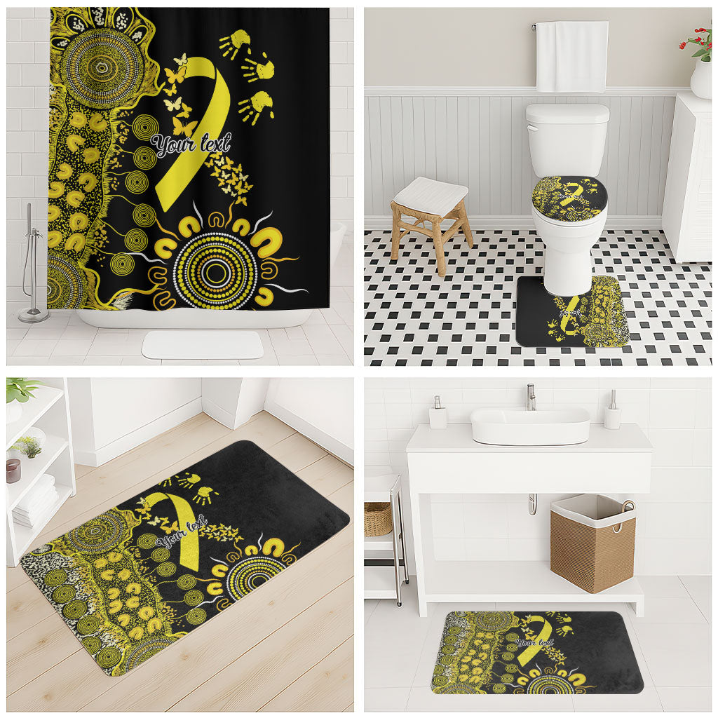 Sarcoma Support Rare Cancer Strength Personalised Bathroom Set Aboriginal Ribbon Dot Painting