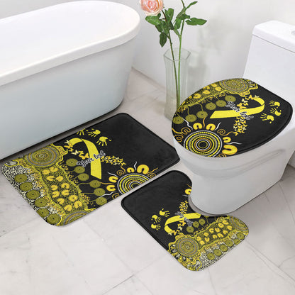 Sarcoma Support Rare Cancer Strength Personalised Bathroom Set Aboriginal Ribbon Dot Painting