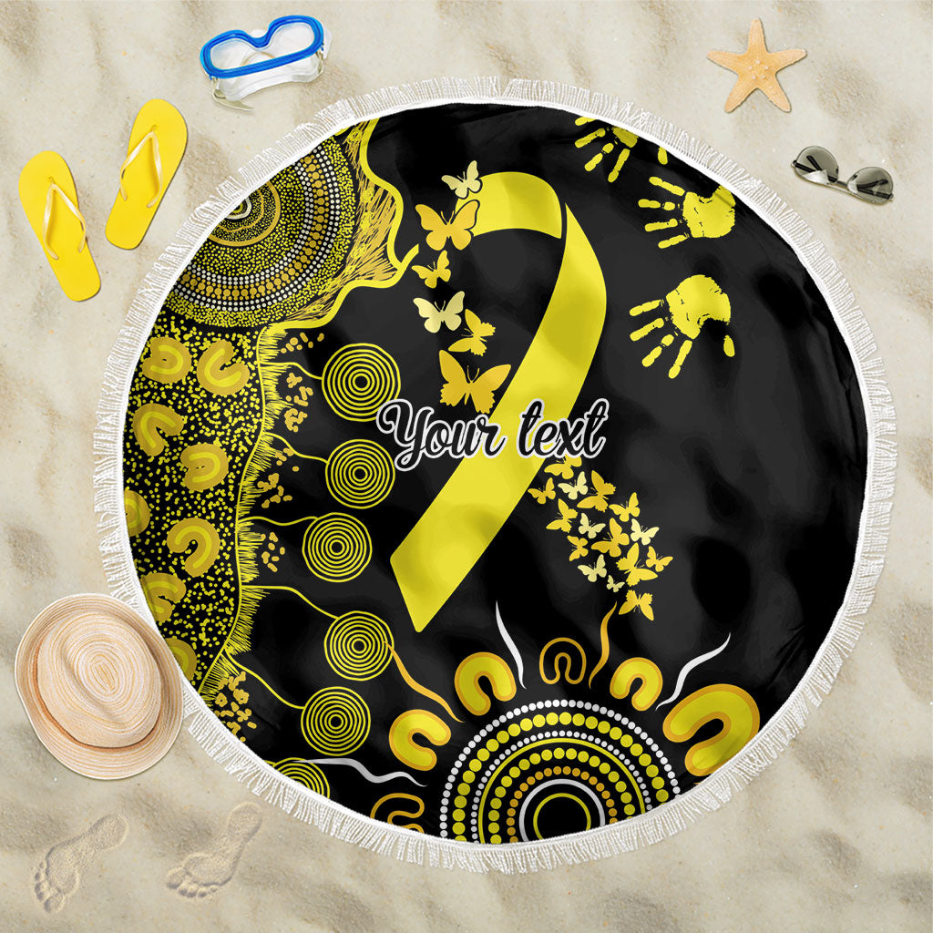 Sarcoma Support Rare Cancer Strength Personalised Beach Blanket Aboriginal Ribbon Dot Painting