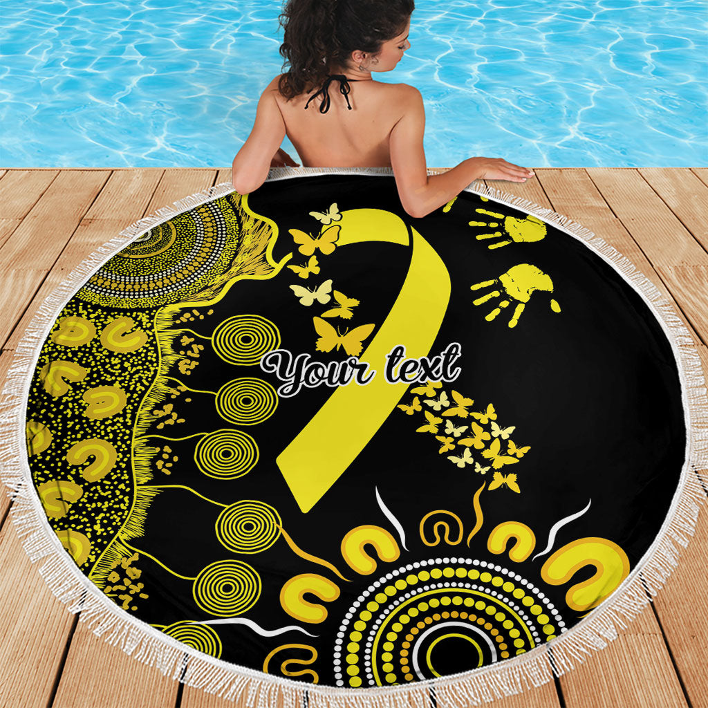 Sarcoma Support Rare Cancer Strength Personalised Beach Blanket Aboriginal Ribbon Dot Painting