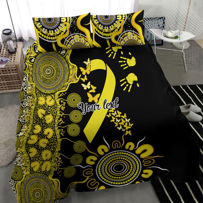 Sarcoma Support Rare Cancer Strength Personalised Bedding Set Aboriginal Ribbon Dot Painting
