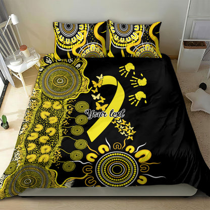 Sarcoma Support Rare Cancer Strength Personalised Bedding Set Aboriginal Ribbon Dot Painting
