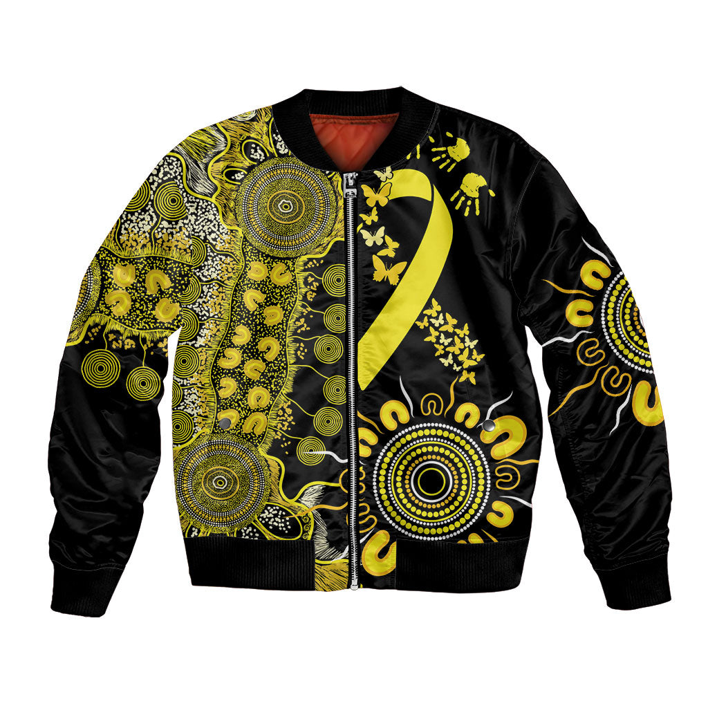 Sarcoma Support Rare Cancer Strength Personalised Bomber Jacket Aboriginal Ribbon Dot Painting