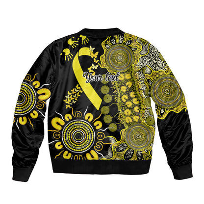 Sarcoma Support Rare Cancer Strength Personalised Bomber Jacket Aboriginal Ribbon Dot Painting