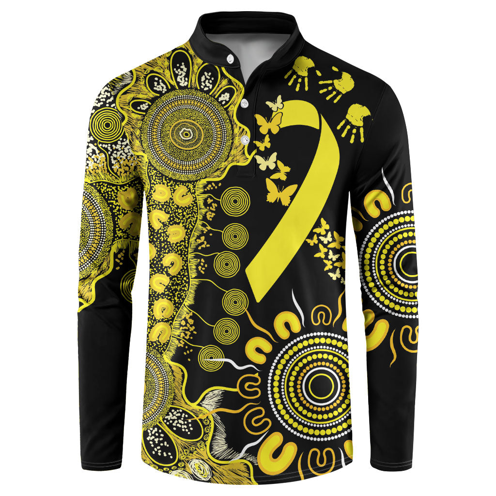 Sarcoma Support Rare Cancer Strength Personalised Button Sweatshirt Aboriginal Ribbon Dot Painting