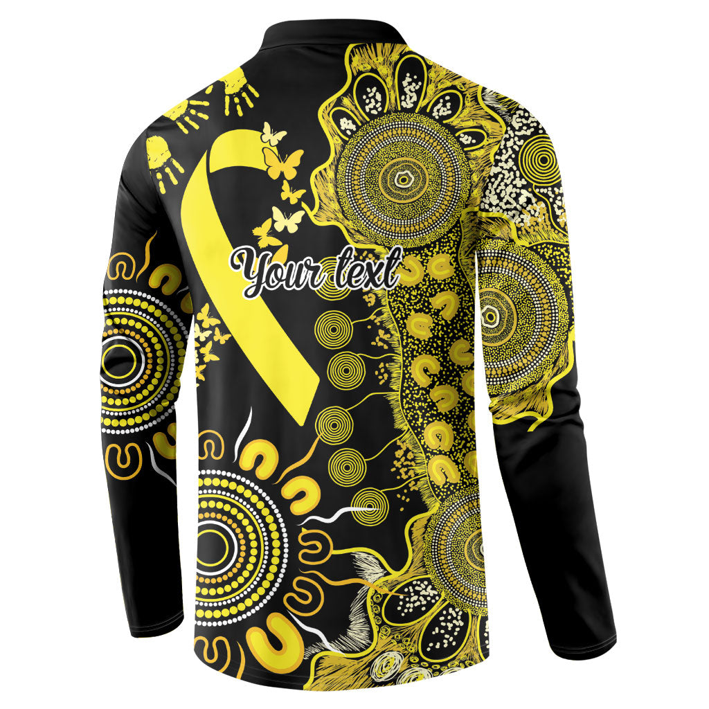 Sarcoma Support Rare Cancer Strength Personalised Button Sweatshirt Aboriginal Ribbon Dot Painting