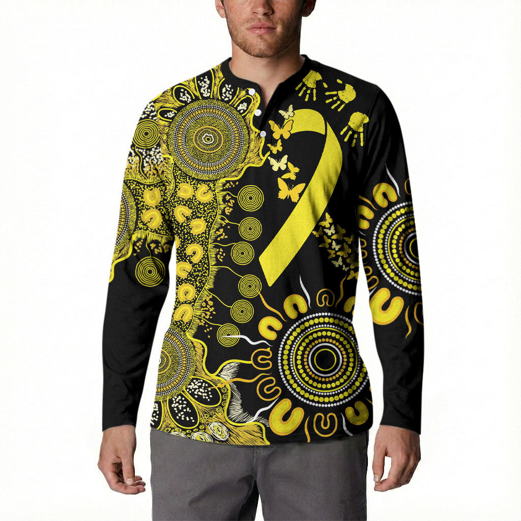 Sarcoma Support Rare Cancer Strength Personalised Button Sweatshirt Aboriginal Ribbon Dot Painting