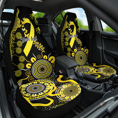 Sarcoma Support Rare Cancer Strength Personalised Car Seat Cover Aboriginal Ribbon Dot Painting