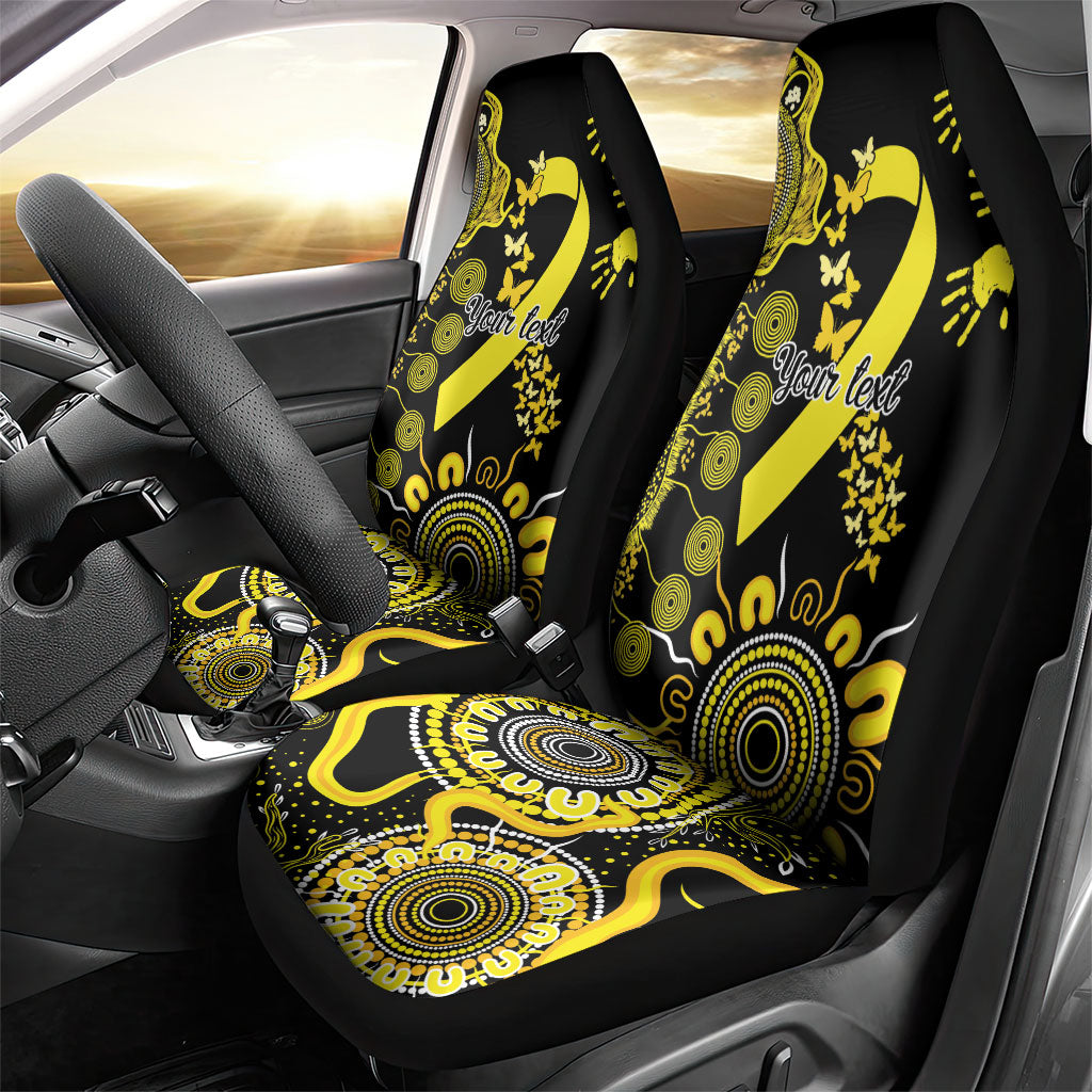Sarcoma Support Rare Cancer Strength Personalised Car Seat Cover Aboriginal Ribbon Dot Painting