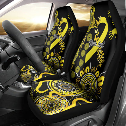 Sarcoma Support Rare Cancer Strength Personalised Car Seat Cover Aboriginal Ribbon Dot Painting