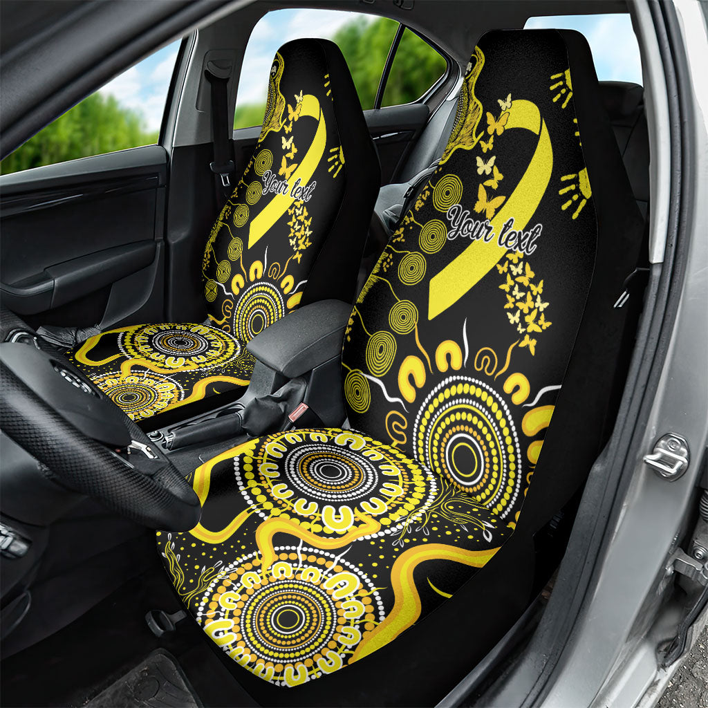 Sarcoma Support Rare Cancer Strength Personalised Car Seat Cover Aboriginal Ribbon Dot Painting