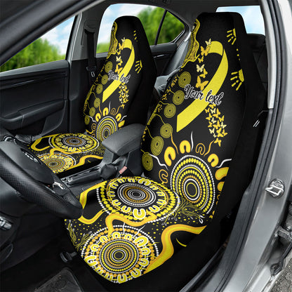 Sarcoma Support Rare Cancer Strength Personalised Car Seat Cover Aboriginal Ribbon Dot Painting
