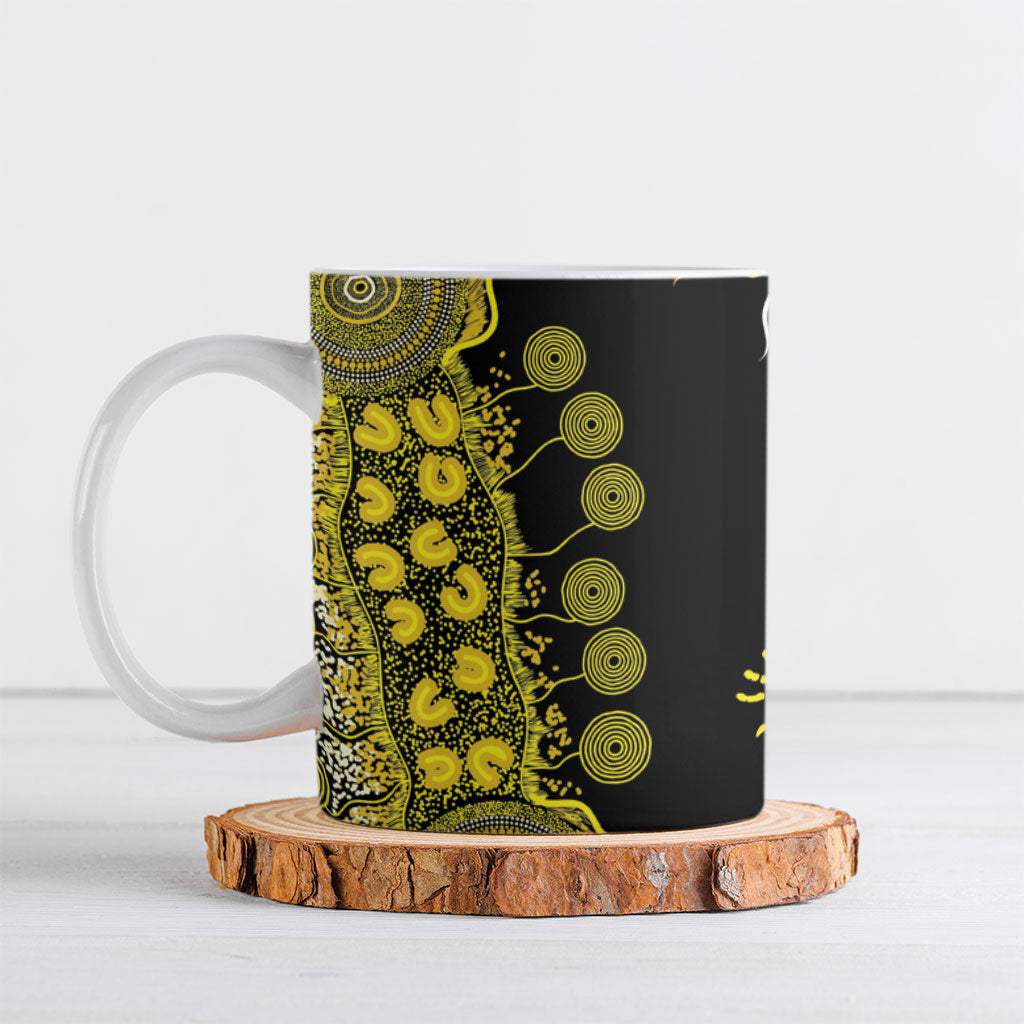 Sarcoma Support Rare Cancer Strength Personalised Ceramic Mug Aboriginal Ribbon Dot Painting