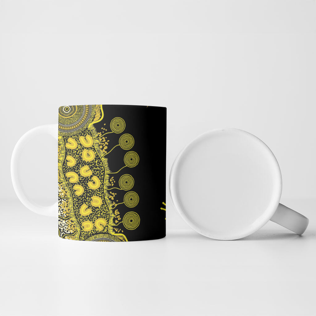 Sarcoma Support Rare Cancer Strength Personalised Ceramic Mug Aboriginal Ribbon Dot Painting