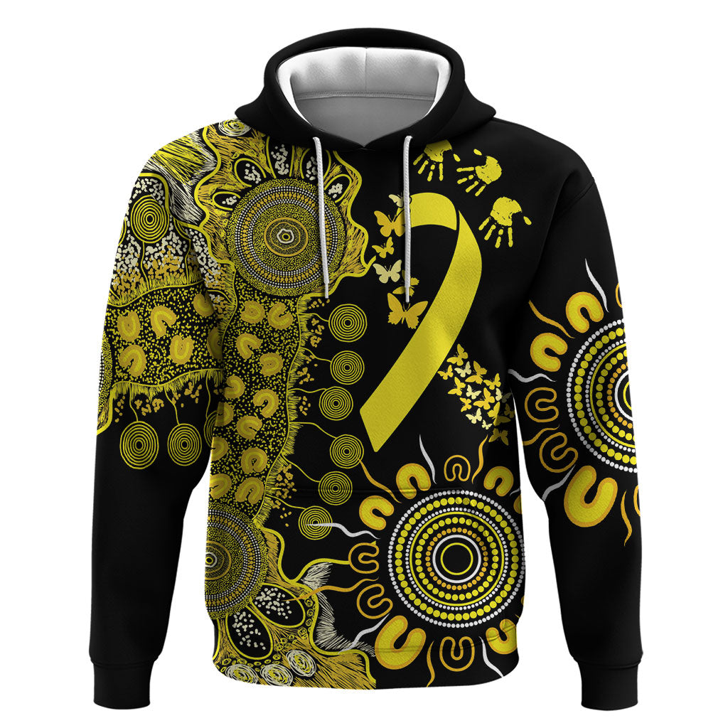 Sarcoma Support Rare Cancer Strength Personalised Hoodie Aboriginal Ribbon Dot Painting